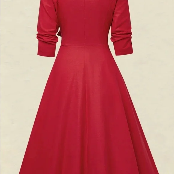 Elegant Red A-Line Dress #526 - Picture 5 of 5